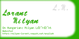 lorant milyan business card